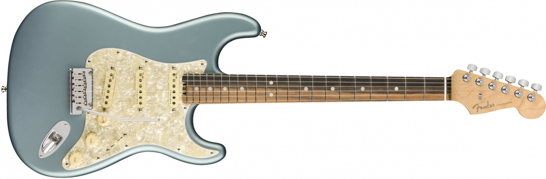 American Elite Stratocaster® Satin Ice Blue Metallic
