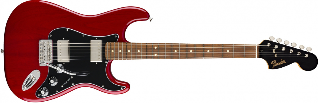 Limited Edition Mahogany Blacktop Stratocaster® Crimson Red Transparent