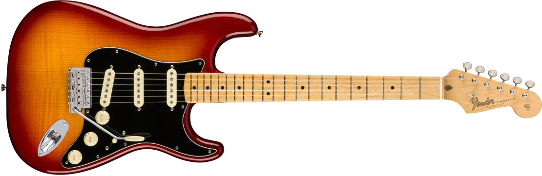 Rarities Flame Ash Top Stratocaster® Plasma Red Burst