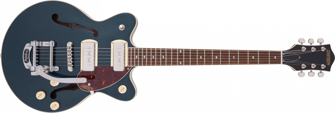 G2655T-P90 Streamliner™ Center Block Jr. Double-Cut P90 with Bigsby® Two-Tone Midnight Sapphire and Vintage Mahogany Stain