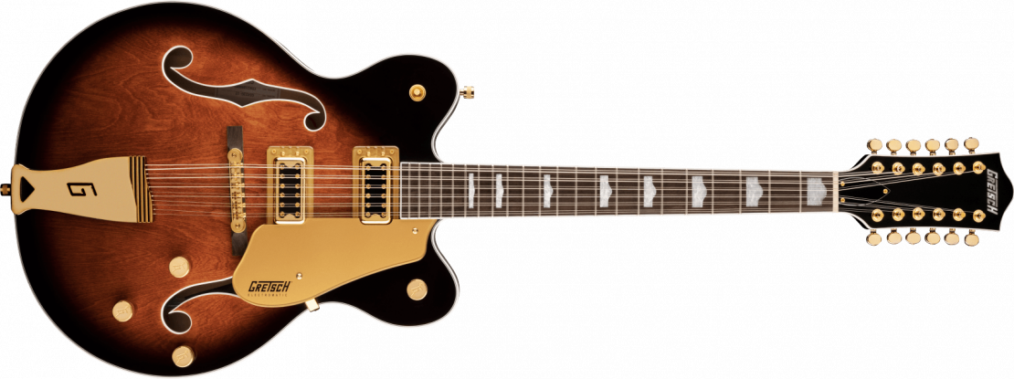 G5422G-12 Electromatic® Classic Hollow Body Double-Cut 12-String with Gold Hardware Single Barrel Burst