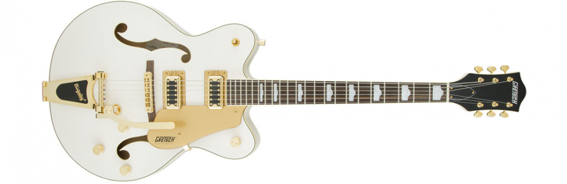 G5422TG Electromatic® Hollow Body Double-Cut with Bigsby® and Gold Hardware Snow Crest White