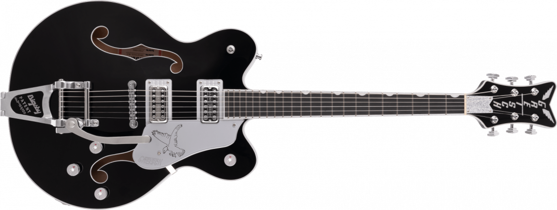 G6636TSL Players Edition Silver Falcon™ Center Block Double-Cut With String-Thru Bigsby® Black