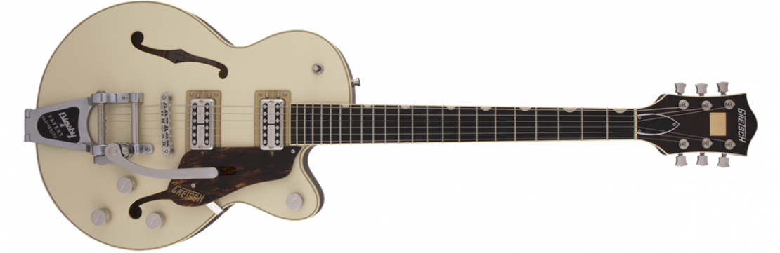 G6659T Players Edition Broadkaster® Jr. Center Block Single-Cut with String-Thru Bigsby® 2-Tone Lotus Ivory/Walnut Stain